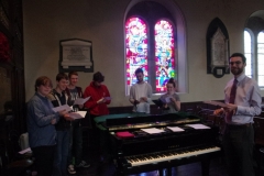 Choral Scholars at Choral Compline. Photo: A. Cras