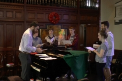 Choral Scholars at Choral Compline. Photo: A. Cras