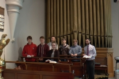Choral Scholars at Choral Compline. Photo: A. Cras