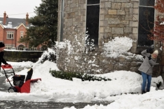 Clearing the snow at Sandford Church!